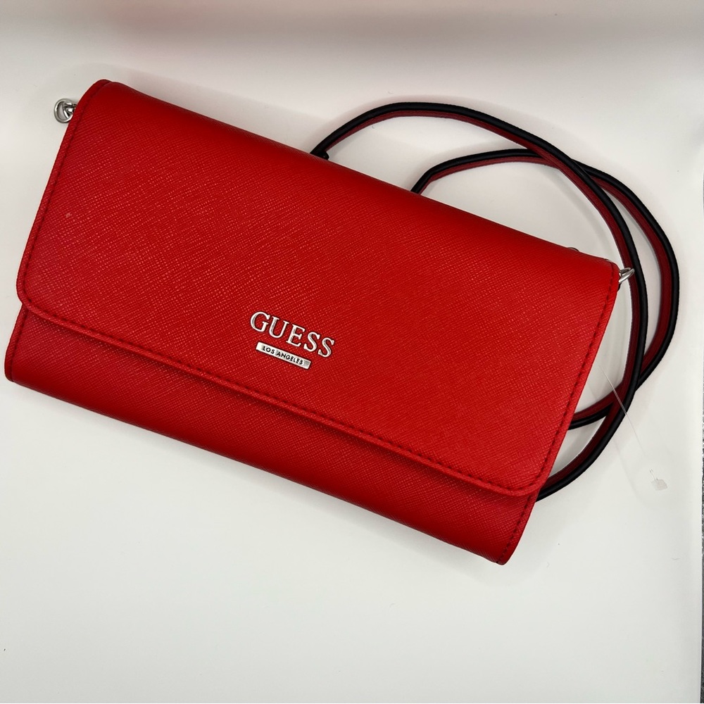 Red Campos Mini Shoulder Bag by GUESS Factory